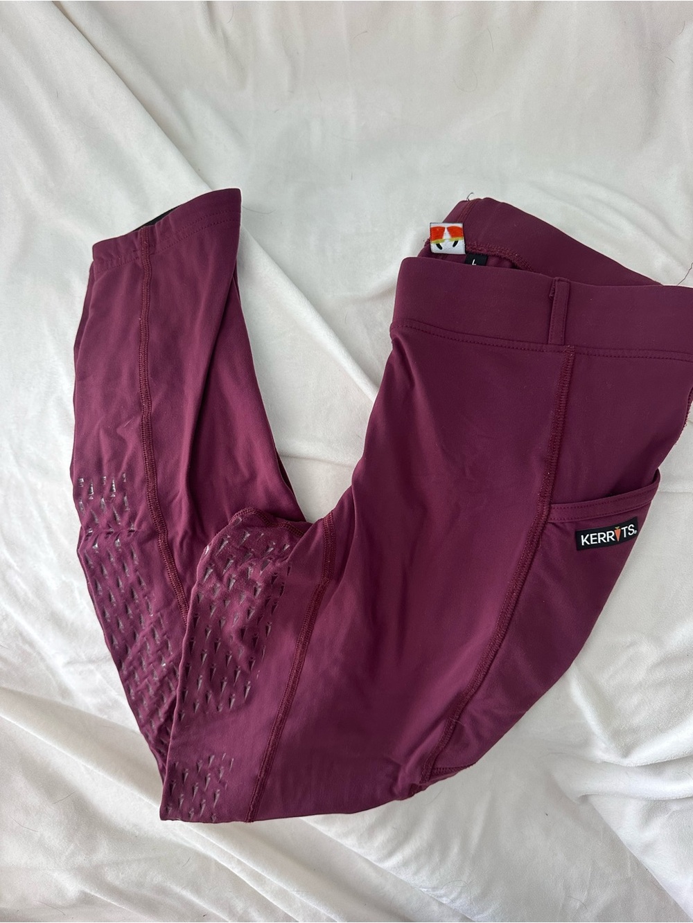 Kerrits Girls' Wine Riding Leggings with Grip Knees